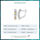 925 Silver Yellow Zircon U-shaped Earrings BSE793
