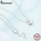 925 Silver Millet&Heart Charm Necklace Zircon Chain Link Necklace