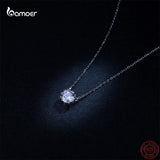 925 Silver Minimalist Short Necklace Transparent Cubic Zircon Chain