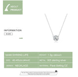 925 Silver Minimalist Short Necklace Transparent Cubic Zircon Chain