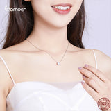 925 Silver Minimalist Short Necklace Transparent Cubic Zircon Chain