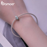 925 Silver Green Butterfly Clip Charms Round Beads for Bracelet