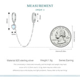 Sterling Silver Moonstone Chain Double Ear Buckle