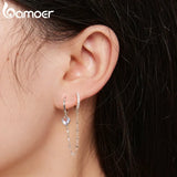 Sterling Silver Moonstone Chain Double Ear Buckle