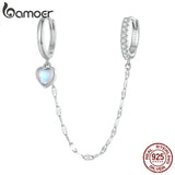 Sterling Silver Moonstone Chain Double Ear Buckle