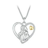 925 Sterling Silver Mother & Child Love Necklace for Women