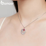 925 Silver Mother and Child Pendant Necklace Gift BSN323