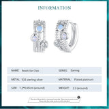925 Silver Geometric Hoop Earrings CZ Setting BSE768