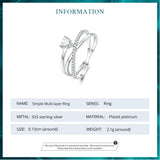 925 Silver Geometric Round Heart Zircon Ring Women Fine Jewelry