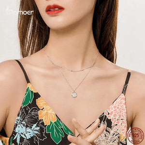 925 Silver Necklace Guardian Star Starry Night Double Necklace Wedding Gift