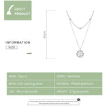 925 Silver Necklace Guardian Star Starry Night Double Necklace Wedding Gift