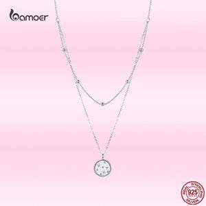 925 Silver Necklace Guardian Star Starry Night Double Necklace Wedding Gift