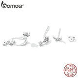 925 Silver Star Dangle Earrings Moon Studs Fine Jewelry