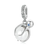 925 Silver Octopus Pearl Charm Zircon Pendant Women DIY Jewelry