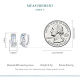 925 Silver Opal Round Bead Hoop Earrings for Women Man