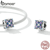 925 Silver Purple CZ Bead Women Bracelet Vintage Charm DIY