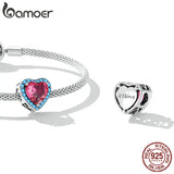 925 Sterling Silver CZ Heart Charm for Bracelet DIY Making