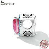 925 Sterling Silver CZ Heart Charm for Bracelet DIY Making