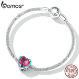 925 Sterling Silver CZ Heart Charm for Bracelet DIY Making
