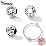 925 Silver Sun & Moon Pendant CZ Bead Jewelry DIY
