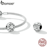 925 Silver Sun & Moon Pendant CZ Bead Jewelry DIY