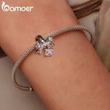 925 Silver CZ Lace Bow Pendant for Bracelet & Bangle