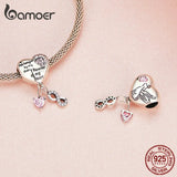 925 Silver Pet Heart Charms Dog Family Love Pendant Jewelry