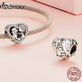 925 Silver Pet Heart Charms Dog Family Love Pendant Jewelry