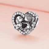 925 Silver Pet Heart Charms Dog Family Love Pendant Jewelry