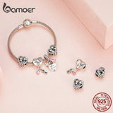 925 Silver Pet Heart Charms Dog Family Love Pendant Jewelry
