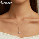 925 Silver Pink Heart Gemstone Necklace Snowdrops Pendant