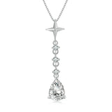 925 Silver Pink Heart Gemstone Necklace Snowdrops Pendant