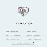 925 Silver Pink Zircon Heart Sisterhood Bead Charm Bracelet Forever Sister