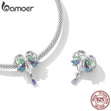 925 Silver Plated Love Angel Charm Bracelet Bead With Zircon Pendant