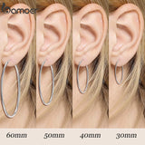 Bamoer 925 Sterling Silver Big Hoop Earrings Women 30mm 40mm 50mm