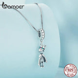 925 Silver Prince of the Sea Pendant Necklace CZ Women Birthday Jewelry