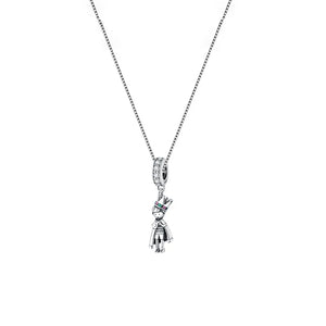 925 Silver Prince of the Sea Pendant Necklace CZ Women Birthday Jewelry