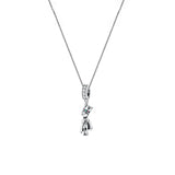 925 Silver Prince of the Sea Pendant Necklace CZ Women Birthday Jewelry