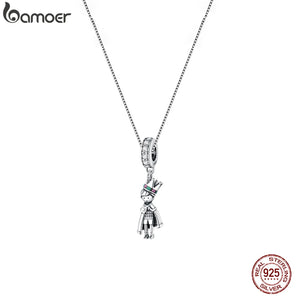 925 Silver Prince of the Sea Pendant Necklace CZ Women Birthday Jewelry