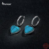 925 Silver Turquoise Pendant Heart Earrings Set