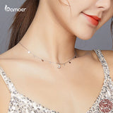 925 Sterling Silver Moon & Star Pendant Necklace for Women