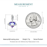 925 Silver Purple Heart Pendant Beads Star Planet Charms for DIY Bracelet Bangle