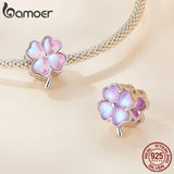925 Silver Rainbow Crystal Heart Charm Pendant for Women