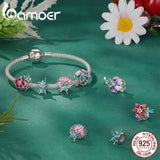 925 Silver Rainbow Spring Garden Charms for DIY Bracelets