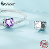 925 Silver Unicorn Crystal Heart Charm Fit DIY Bracelet Necklace Jewelry