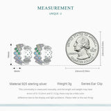 925 Silver Rainbow Zircon Earrings Rhombus Stud Fine Jewelry
