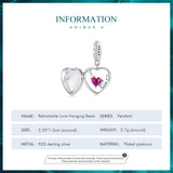 925 Silver Red Love Heart Zircon Pendant Jewelry BSC681