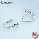 925 Silver Rose Vine Earrings Delicate Jewelry for Women BSE716