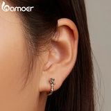 925 Silver Rose Vine Earrings Delicate Jewelry for Women BSE716