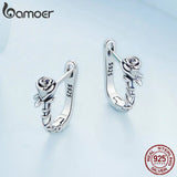 925 Silver Rose Vine Earrings Delicate Jewelry for Women BSE716